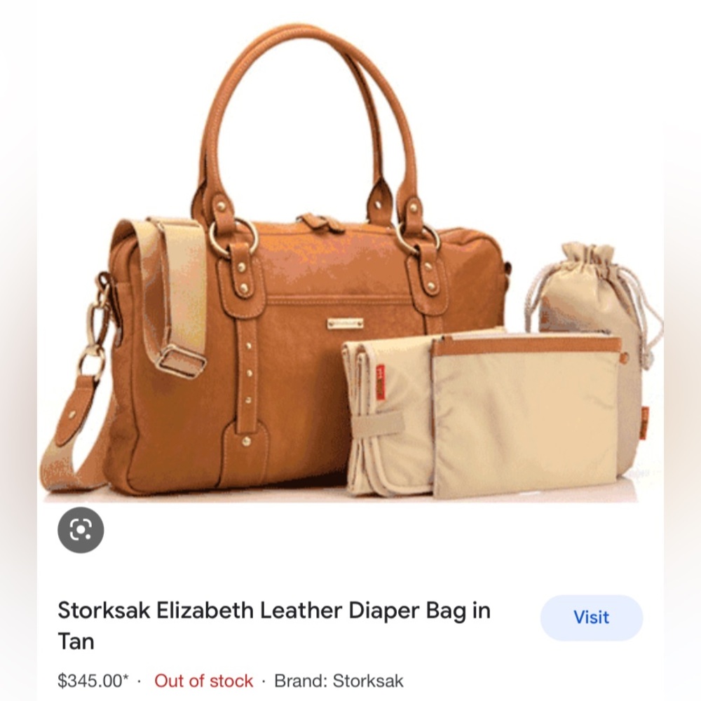Storksak Elizabeth leather baby bag. Brand new! Never been used